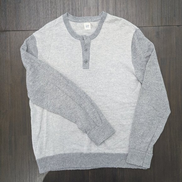 GAP Other - Gap | Men's Large Grey Wool Blend Henley Sweater
